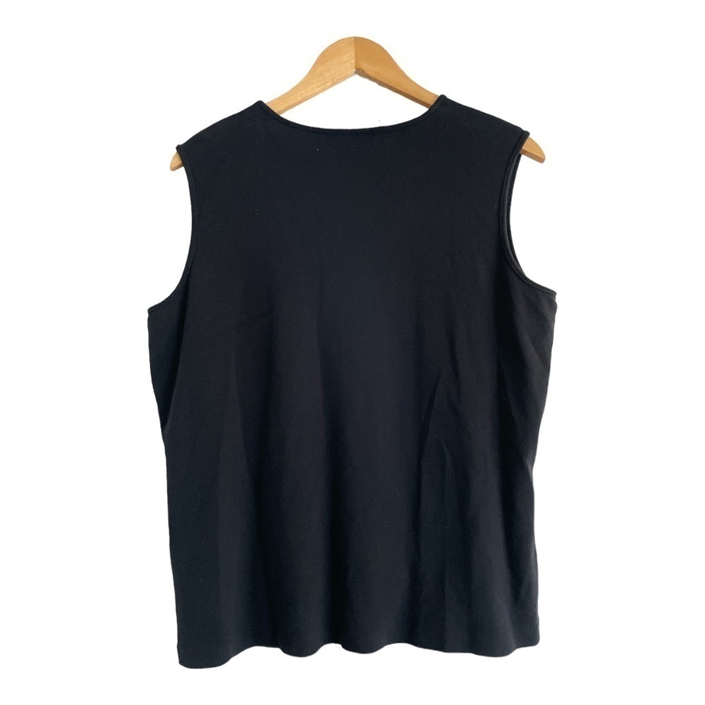 STYLE & CO. WOMAN 100% COTTON BLACK SLEEVELESS TOP SIZE 1X - Picture 2 of 3